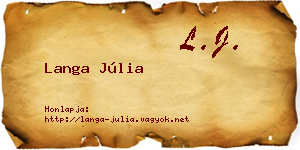 Langa Júlia névjegykártya